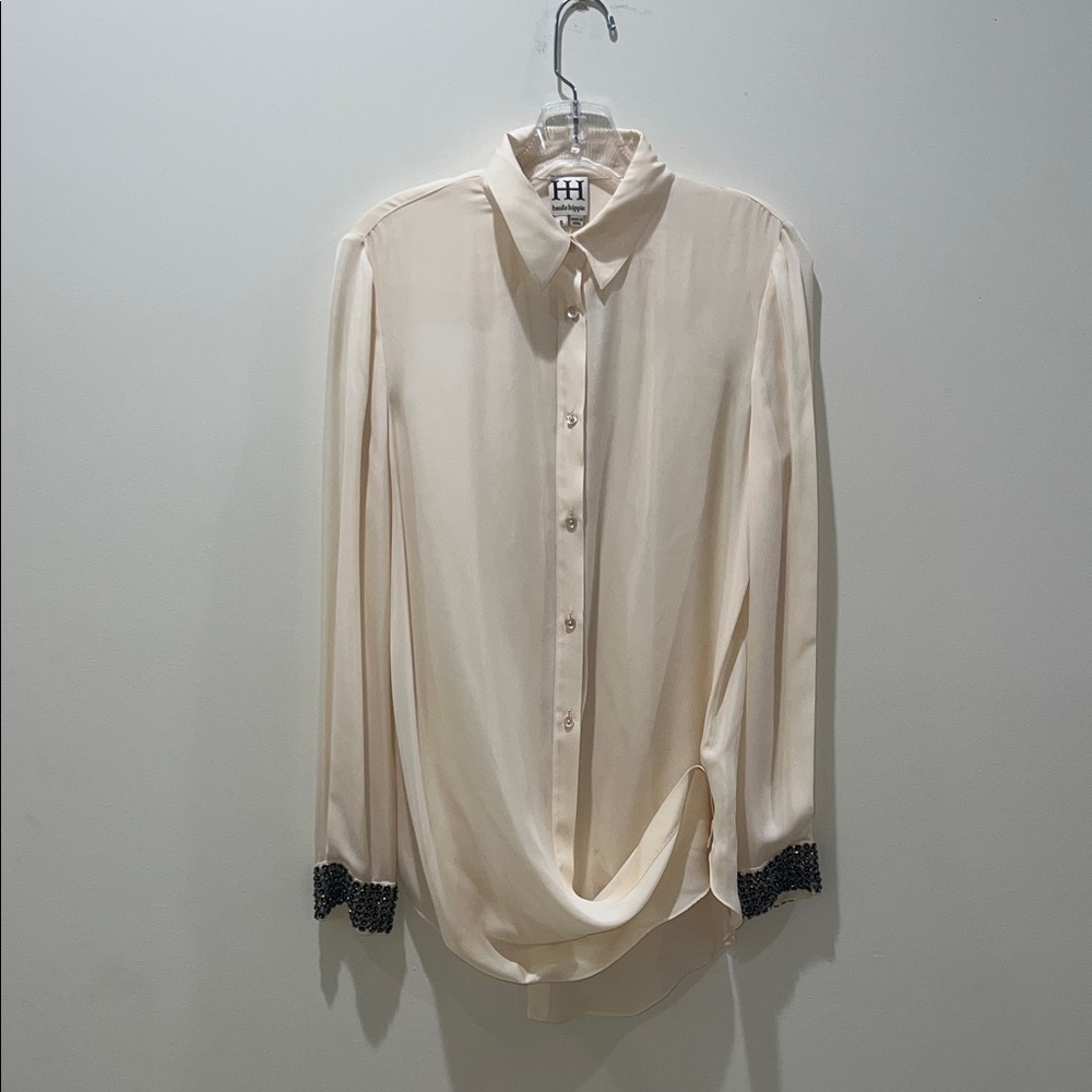 Cream women’s Shirt with Black Accents